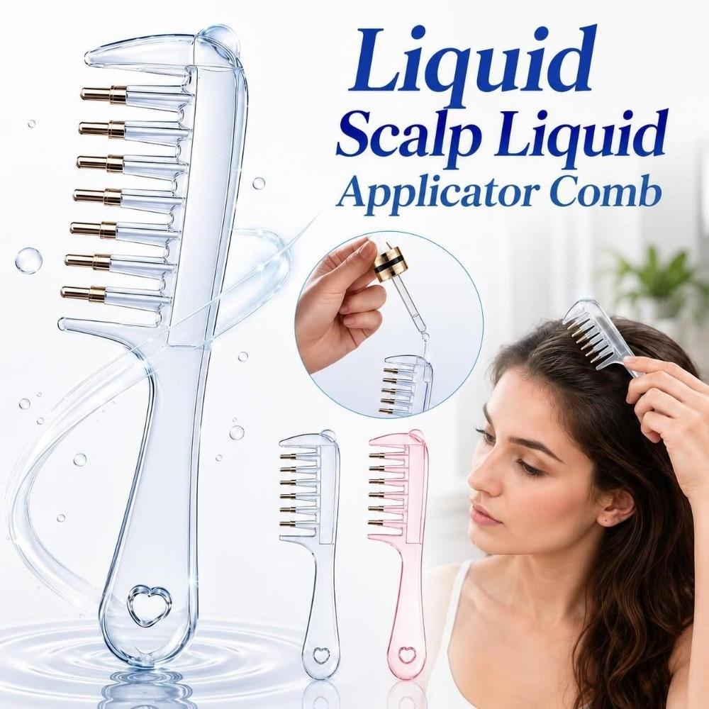 7-Tooth Liquid Guiding Scalp Massager Comb Transparent Scalp Applicator Hair Care Tool
