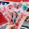 1/2pcs Cute Curly Hair Bowtie Wig Girls Hairpins Ombre Color Headwear Hair Clips for Princess Dress Up Birthday Gift Party Favor