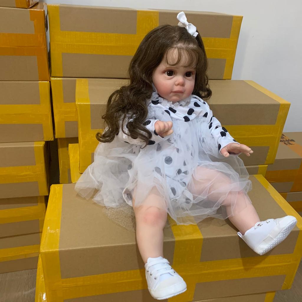 60 CM 3D Farbe Haut mit Vene Weiches Silikon Schöne Reborn Baby Puppe Spielzeug für Mädchen Prinzessin Kleinkind Bebe Artist Collection