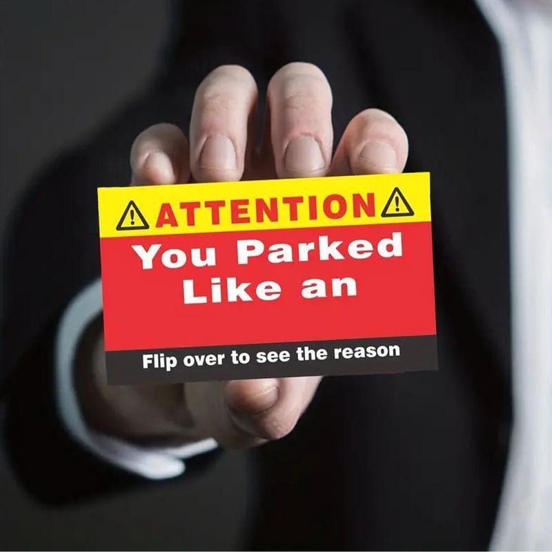 100pcs Bad Parking Cards You Parked Like An Idiot Funny Cardboard Parking Violation Card With Multi Violation Reasons Funny Gift