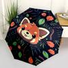 1pc Autumn Fox Cartoon Umbrella - Portable Folding Design, 8-Rib Outdoor Umbrella, Travelers & Daily Use.F084