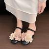 Fashion Slippers Women 2025 New Flowers Luxury Slideshow Soft Designer Summer Low Heel Beach Floral Women's Shoes Zapatos De Mujer