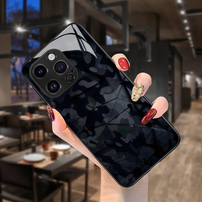 Geometric diamond for apple 16 mobile phone case 15 protective case iphone17 glass 14promax men's hard case