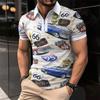 New Men's Casual POLO Shirt Lapel Zip Colour Blocking Business Versatile T-shirt Tops