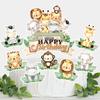 Jungle Animal Happy Birthday Cake Toppers Birthday Cake Decorations for Animal Theme Jungle Birthday Baby Shower Party Supplies