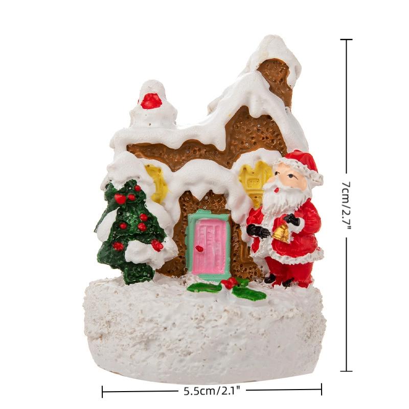 Christmas Led Light Ornaments Santa Castle Snow House Luminous Crafts 2026  Year Kid Gift Xmas Party Home Decor