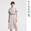 Women's Mulberry Silk Striped Shirt Dress