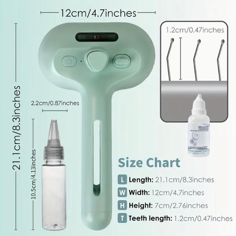 Pet Dematting Pin Comb & Massage Brush with Detangling Spray