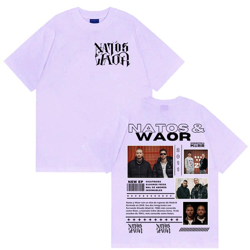 Rapper NATOS WAOR Tour 2025 Merch Graphic T Shirts Unisex Street Punk Hip Hop Short Sleeve Tshirt Unisex Retro Style Clothing Tees