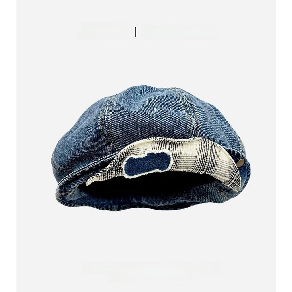 Cotton Spring Summer Beret With Flipped Brim And Breathable Design For Women