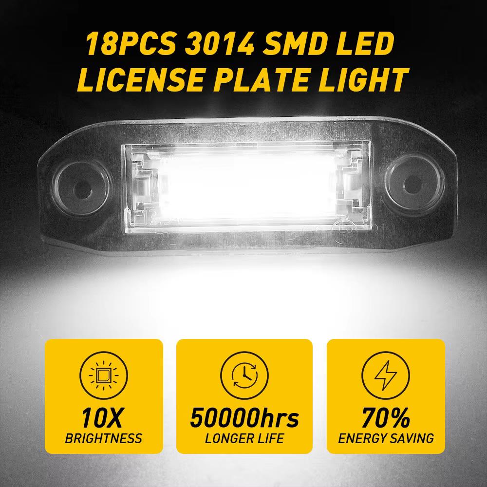 LED Car License Plate Light Assembly LED Number License Plate Lights for Volvo S80 XC90 S40 V60 XC60 S60 C70 V50 XC70 V70 License Plate Lights 2