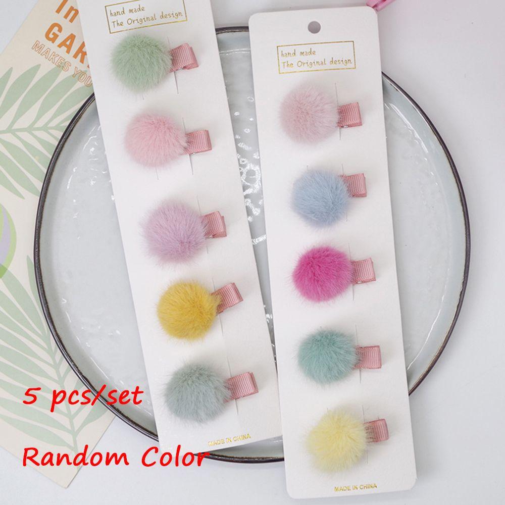

Lovely Children Small Pompom Fur Hairball Pompom Hairclips Hairpins Hair Clip Barrette B