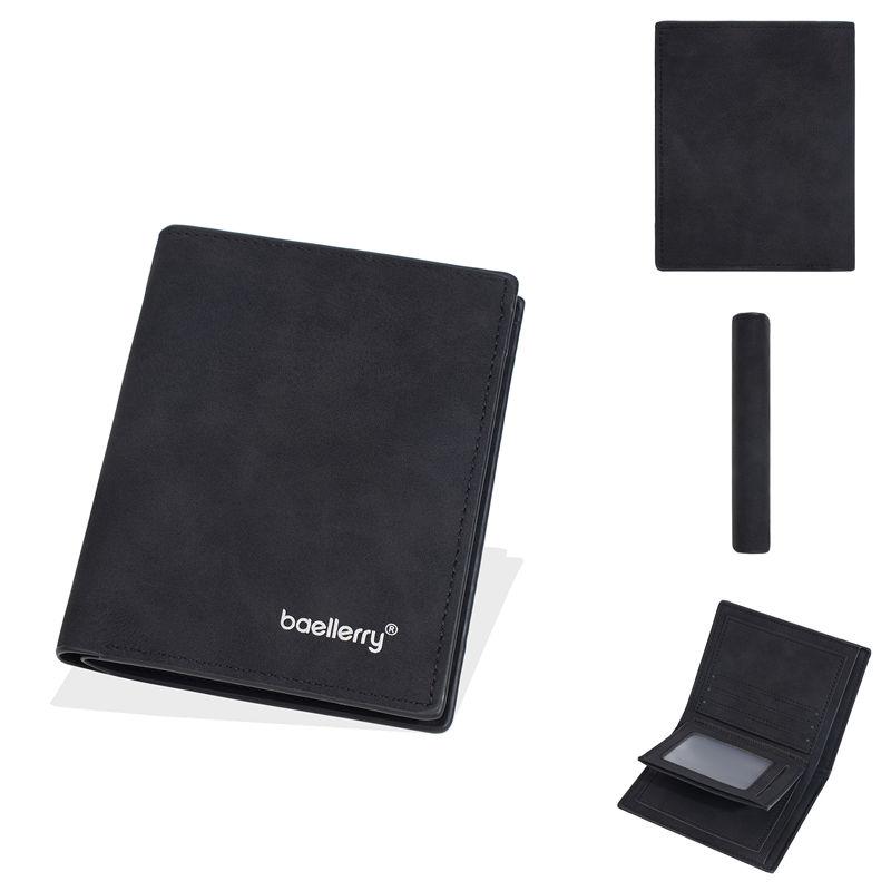 

Baellerry Men Short Wallets Vintage Design Fashion Card Holder Business Tri-fold Wallet Money Pack Purse 12*9.5*1.5cm