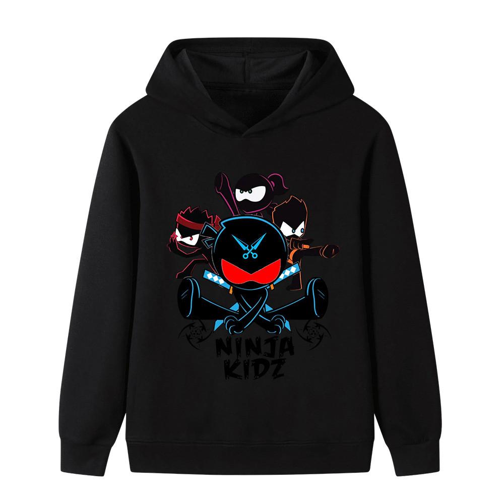 B1170 Kids Boys Girls NINJA KIDZ Cartoon Print Fashion Long Sleeves Hoodie 100cm