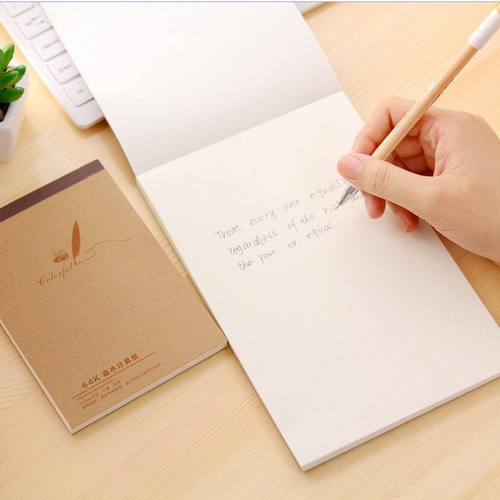 Senmu Cowhide Paper Sketchbook: Creative Blank Notebook with Easy-Tear Sticky Notes
