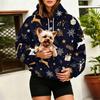 Women's Fashion Christmas Print Pullover Hoodie with Large Pet Pocket for Casual Wear