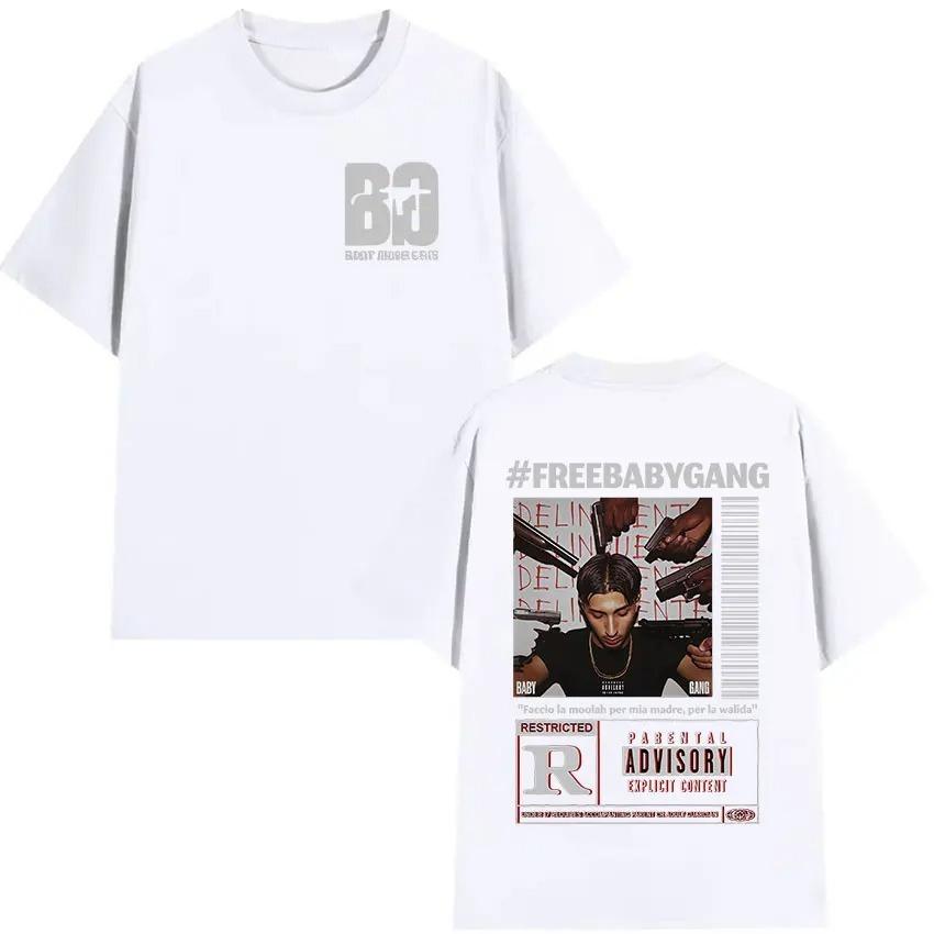 Unisexs Women Clothing Vintage T Shirts Rappeur Baby Gang 2026 New Album Cover Tshirts Fashion Pop Music Short Sleeve Tshirt