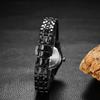 "Stainless Steel Women's Waterproof Watch Black Dial Luminous Calendar Function Pair Business Gift"