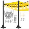 2 Pack Shade Sail Poles Heavy Duty Shade Pole Kit Metal Outdoor Support Post Kit for Sunshade Sail Canopy Awning Patio Garden