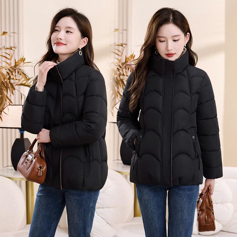 Short coat women's autumn and winter new fashion lightweight cotton-padded clothes loose and thin solid color cotton-padded clothes