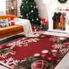 Christmas Snowflake Pattern Washable Floor Mat For Indoor Area, Soft And Comfortable, Suitable For Home Decoration
