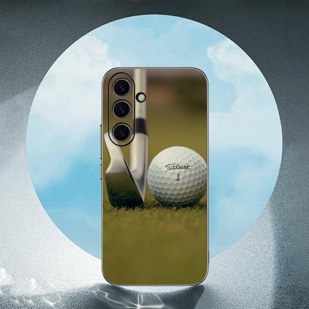 Sport Art Golf Ball For Samsung Galaxy S25 S24 S23 Ultra S22 S21 Plus S20 Black Soft Silicone Protective Case