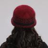 In The Elderly Hat Female Winter Old Man Fleece Warm Hat Knitted Rabbit Wool Hat