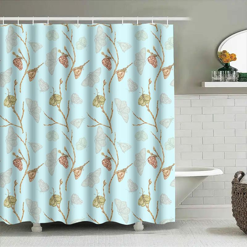 Fashion Butterfly Bath Shower Curtain Waterproof Washable Fabric Decorative Home Decor