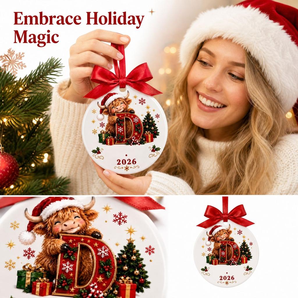 Christmas Animal 26 Letters Hanging Ornaments, Christmas Holiday Decorations