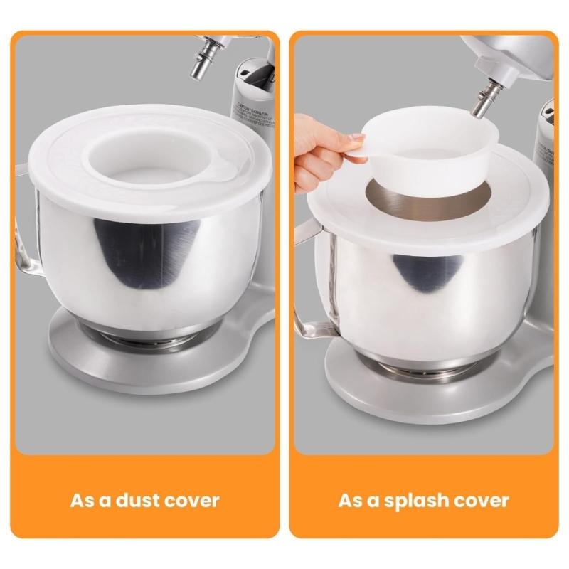2PCS Mixing Bowl Covers Dustproof Design Reduces Ingredient Splatter Keeps Counter Clean During Baking Prep for 4.5-5QT