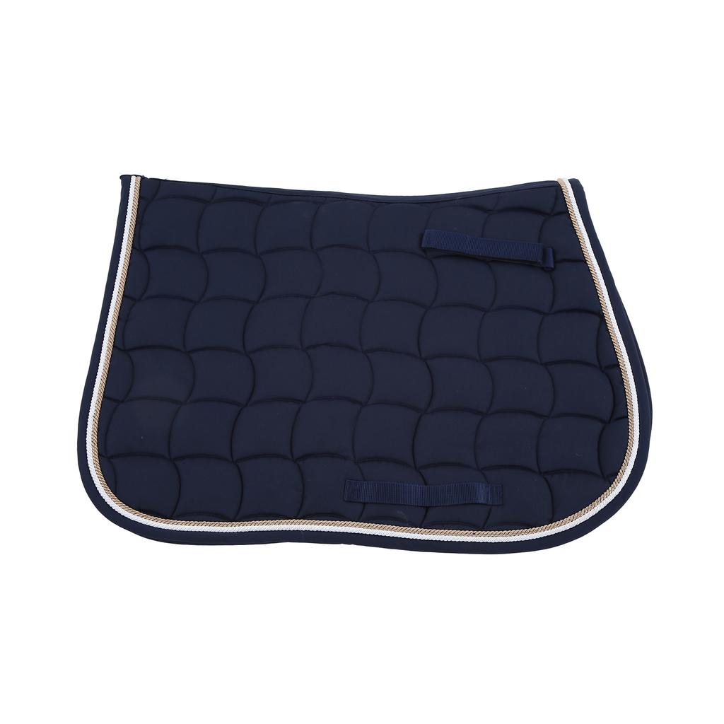 Saddle Pad Soft Breathable All Purpose Double Rope Saddle Pad with Hand Strap and Girth for HorsesDark Blue