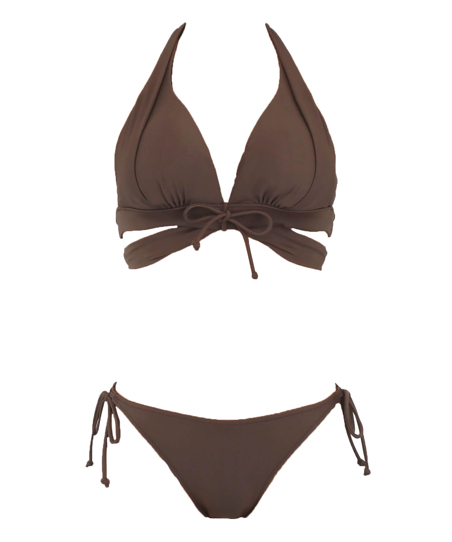

Swimwear Bikini natural but firm Up brown [Sanai Paradise] set, [Natural Bra], non-wired bikini, 55-53-3-1652, коричневий