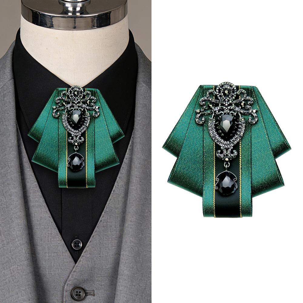 Men's Rhinestone Flower Bow Tie for Formal Events