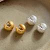Trendy Style Matte Finish Vintage Earrings Gold Plated Geometric Design Ear Clip Curved Shape Ball Earrings Women Jewelry