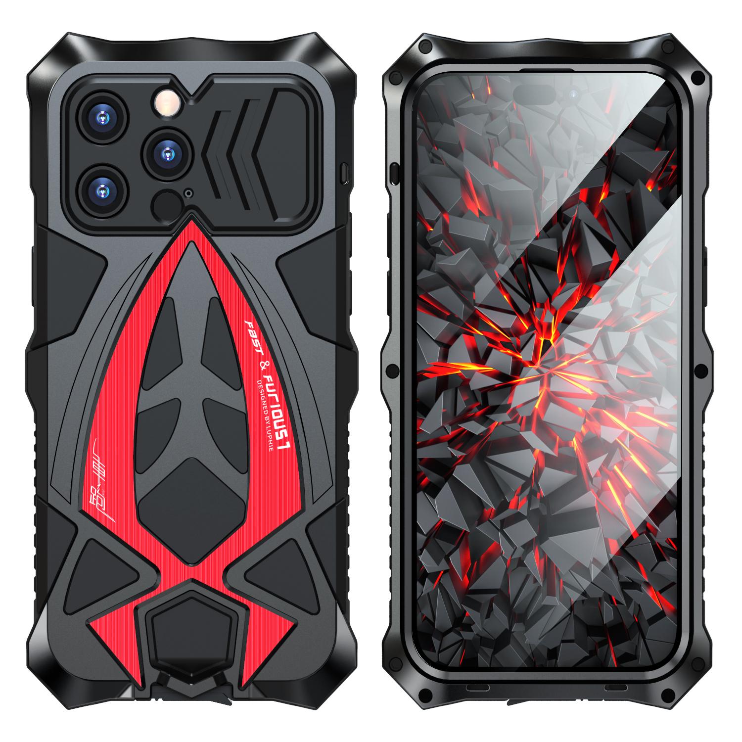 

Чехол из титанового металла Armor для iPhone 16 15 14 Pro MAX 13 12 15 Plus, бампер из алюминиевого сплава, гибридный прочный противоударный чехол For iPhone 13 Pro