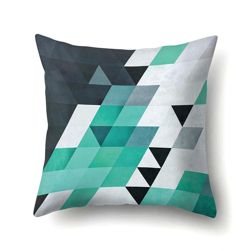 Polyester Pillow Case Decorative Geometric Home Printed Pillow Case Waist Cushion Cover Car Cushion Head Cushion Cover