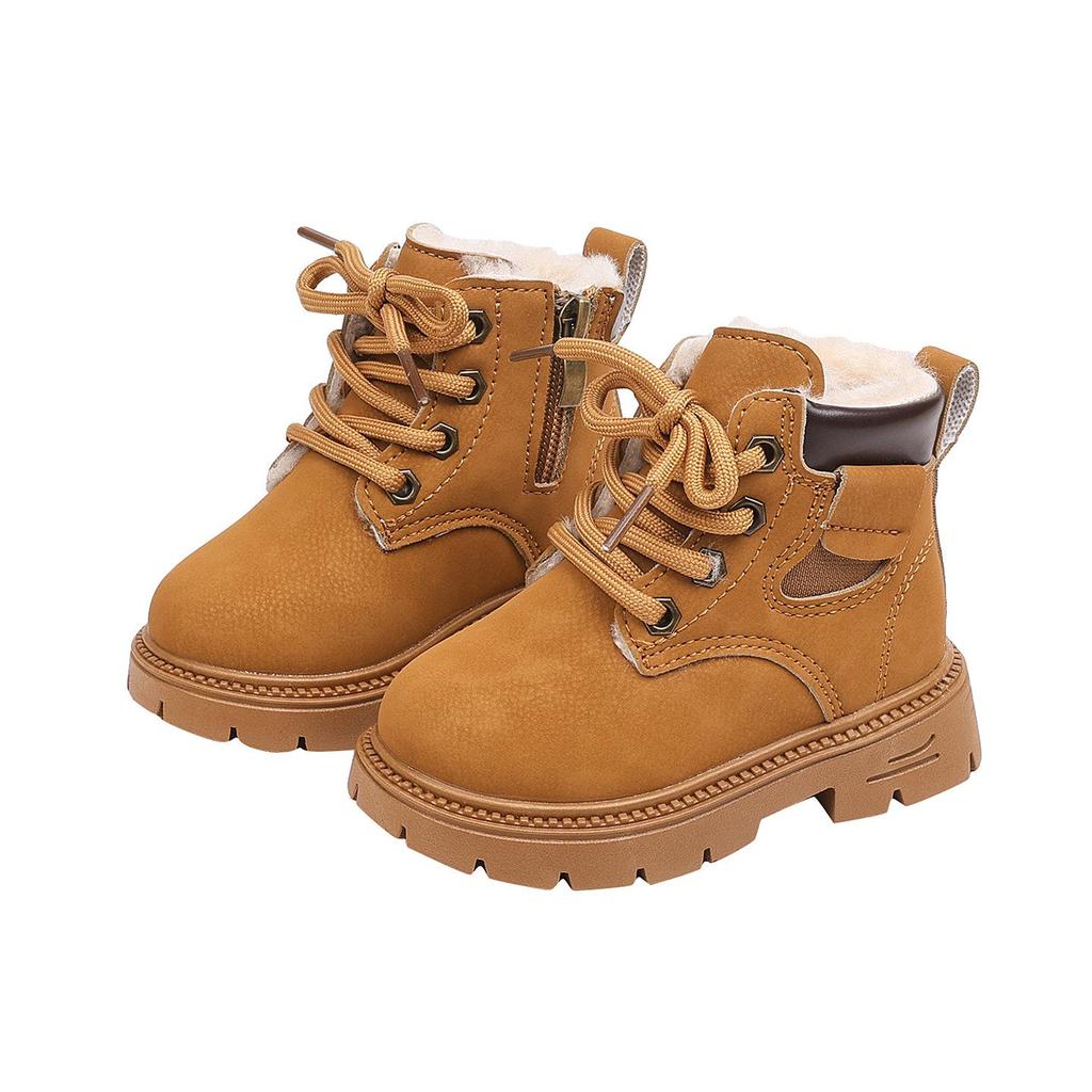 Children's Martin Boots 2025: New Autumn/Winter Style, Thickened Leather for Boys & Girls, Toddler Snow Cotton Short Boots.