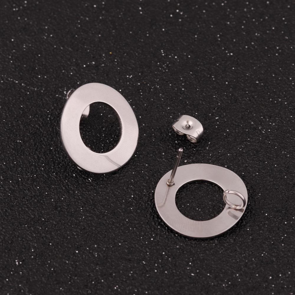 

20mm Stainless Steel Blank Post Earring Studs Base Pins With Earring Plug Findings Ear Back For DIY Jewelry Making Wholesale 20mm hole dia 5mm