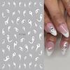 2pcs Luminous Halloween Spooky Nail Stickers White Ghost Pumpkin Design Decals Glow In The Dark Manicure Nail Art Decorations