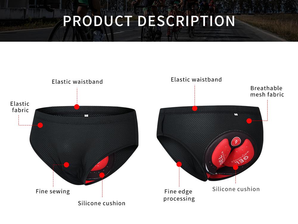 WOSAWE Men Cycling Shorts MTB Road Bike Riding Underwear Gel 3D Padded Triangle Shorts Breathable Underpants Men's Briefs