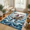 Dinosaur Theme Crystal Velvet Rug Personalized Custom Name Text Soft Floor Mat Home Decor