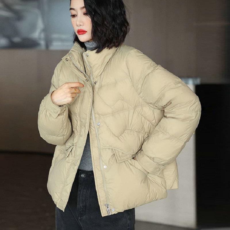 Dámská péřová bunda Krátká zimní dámská péřová bunda Duck Down Fashion Jacket Plus s límečkem