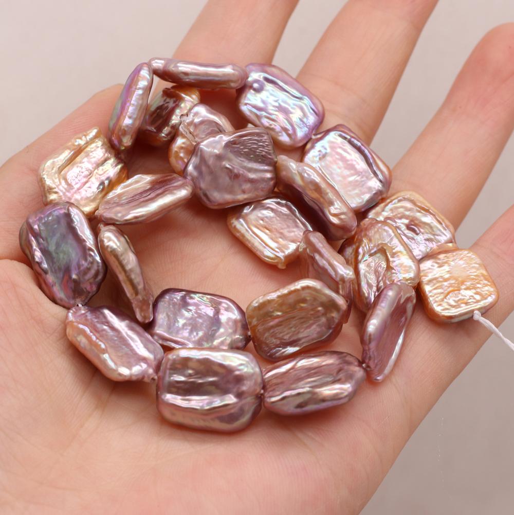 

1String, Purple Natural Freshwater Pearls, Handcrafted Irregular Square-shaped Pearl Beads, 14×17mm, for DIY Necklaces, Jewelry Making Supplies 36cm 1String/14×17mm-36cm фиолетовый