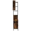 3 Piece Bathroom Furniture Set Smoked Oak Wood Based Material