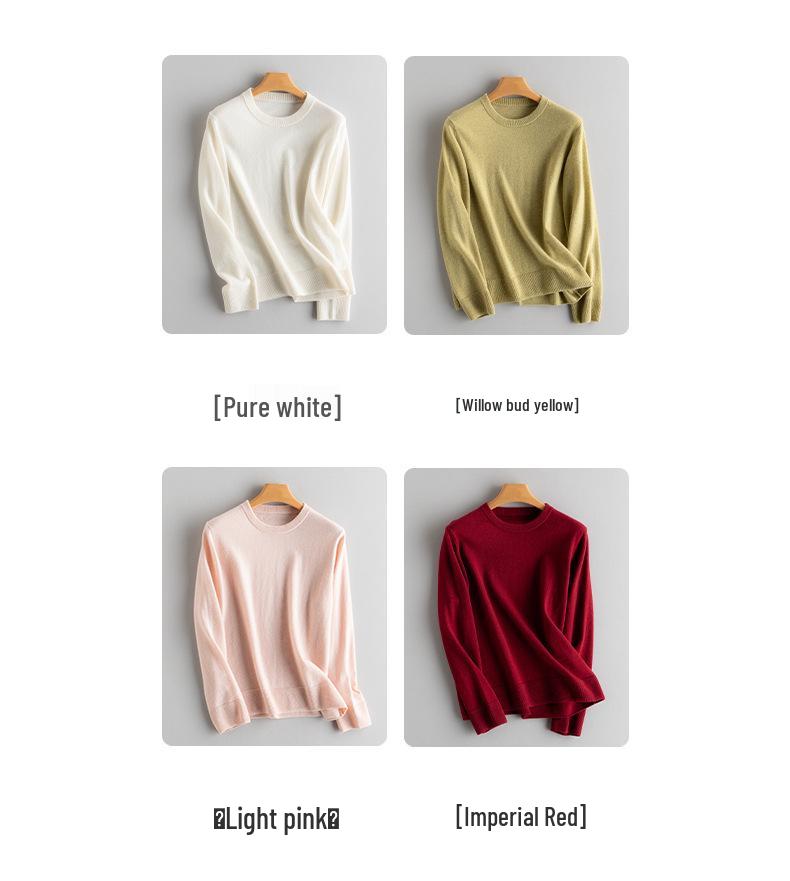 Women's 100% Cashmere Half-High Collar Loose Fit Sweater - Autumn/Winter Collection