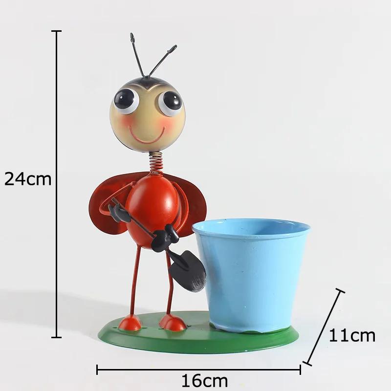 

Cartoon Ants Gardener Vase Creative Plant Pots Table Decoration Flowers Arrangement Lovely Ant Vases Room Aesthetic Decor синий