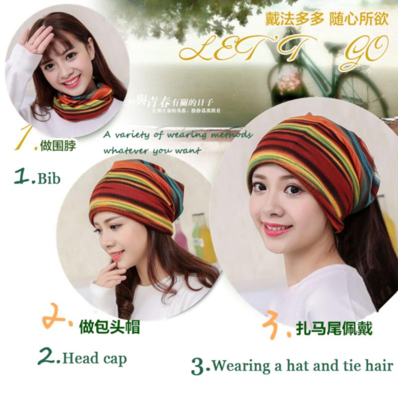 Autumn and Winter Korean Style Striped Twist Hat Fashionable Ear Protection Knitted Cap Postpartum Head-proof Wind Scarf