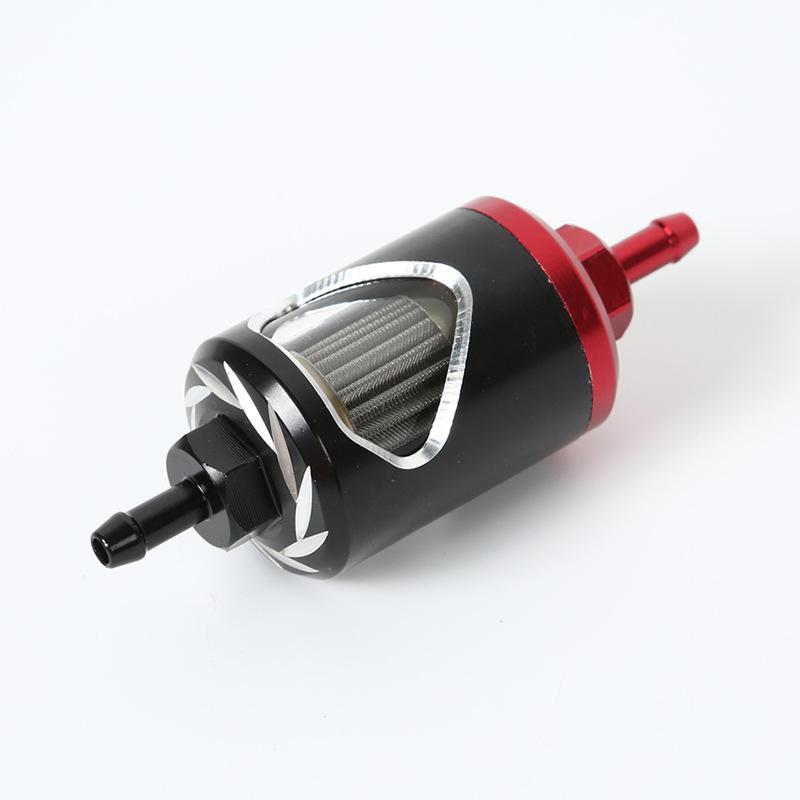 1Pcs Stainless Steel Core Glass Perspective Alloy Motor Oil Filter Motorcycle Universal 1/4" 6mm Fuel Filter