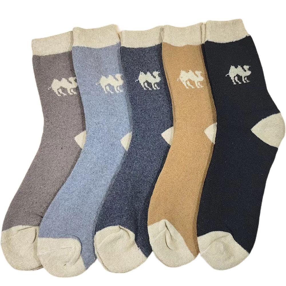 

5 Pairs Thermal Winter Socks Thickened Plush Sweat-Wicking Mid-Calf Socks Soft Elastic Cold-proof Outdoor Sport Hiking Socks