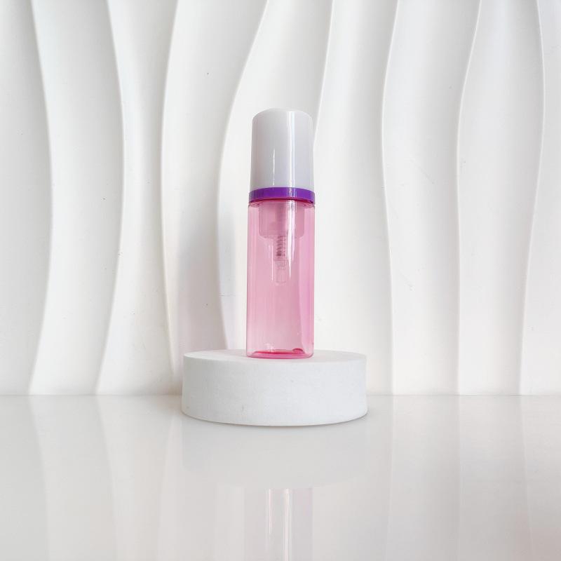 60ml Red Translucent Mousse Dispenser: Cosmetic Brush Foam Bottle for Face Wash and Travel Use